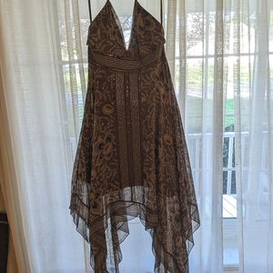 BCBGMaxAzria Brown Asymmetrical Dress